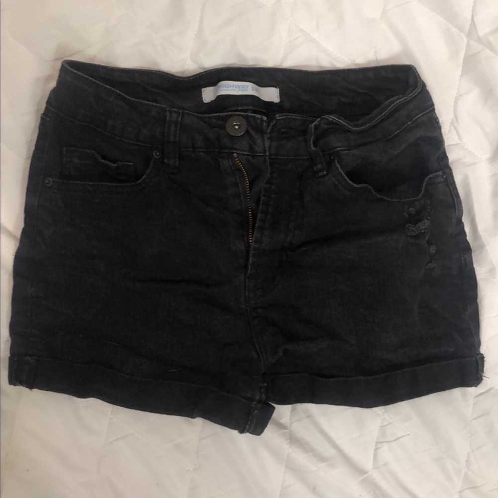 Highway Black Denim Jean Shorts
